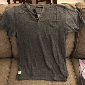 Gray short sleeve Henley